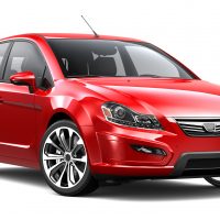 Generic compact red car